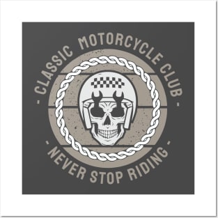 Classic Motorcycle Club - Never Stop Riding | Vintage Biker Posters and Art